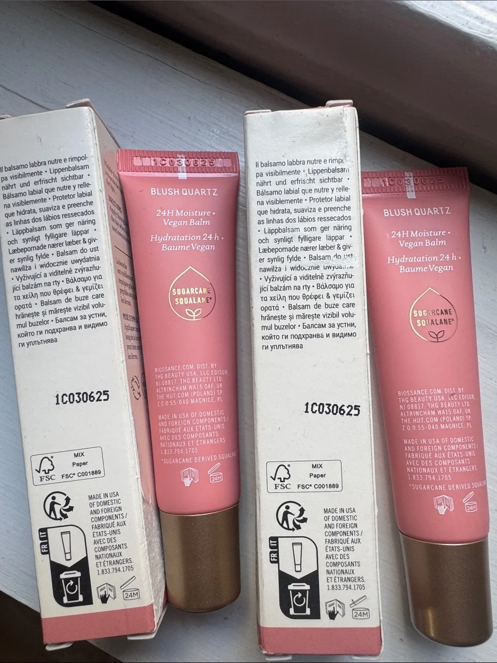 Biossance Pro-Peptide Lip Perfector - Blush Quartz - Set of 2 - NWT